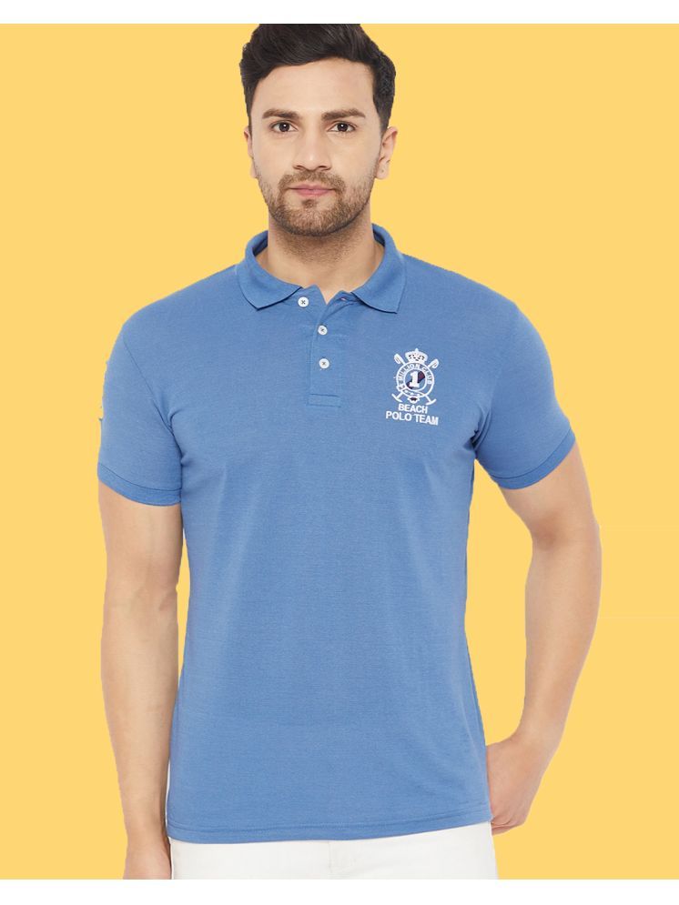     			The Million Club Cotton Regular Fit Solid Half Sleeves Men's Polo T Shirt - Blue ( Pack of 1 )