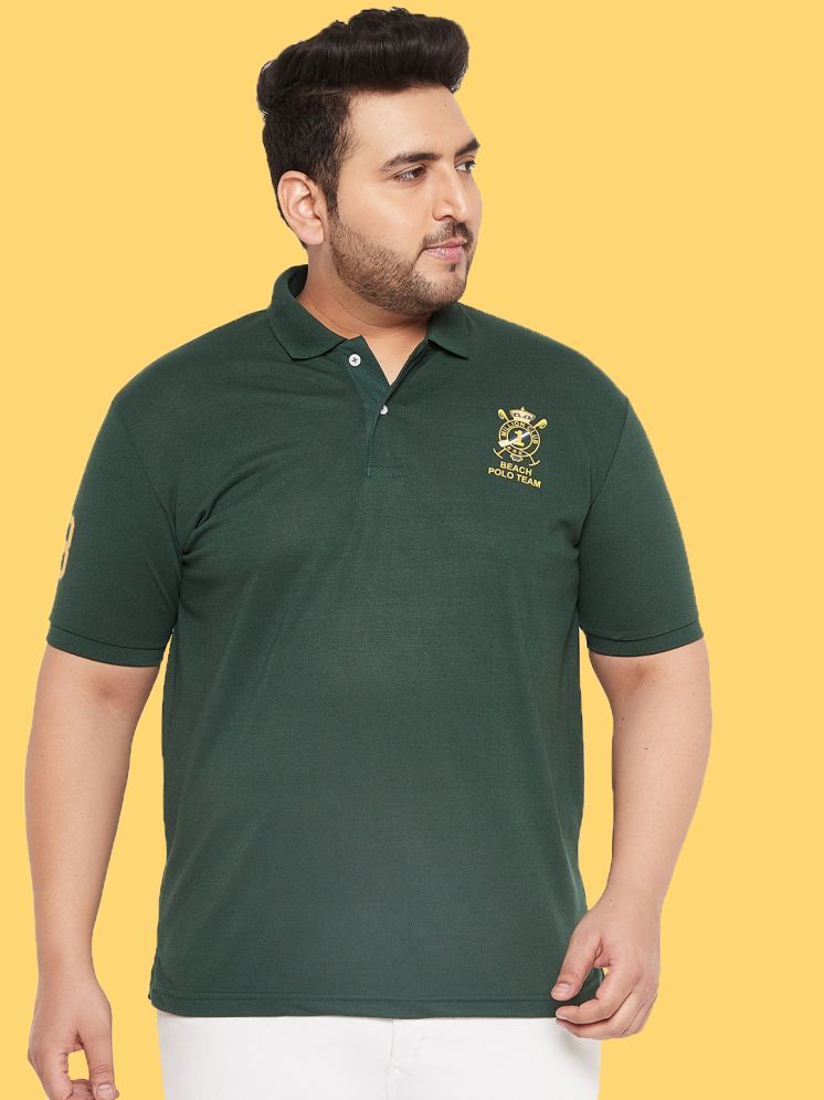     			The Million Club Pack of 1 Cotton Regular Fit Solid Half Sleeves Men's Polo T Shirt ( Green )