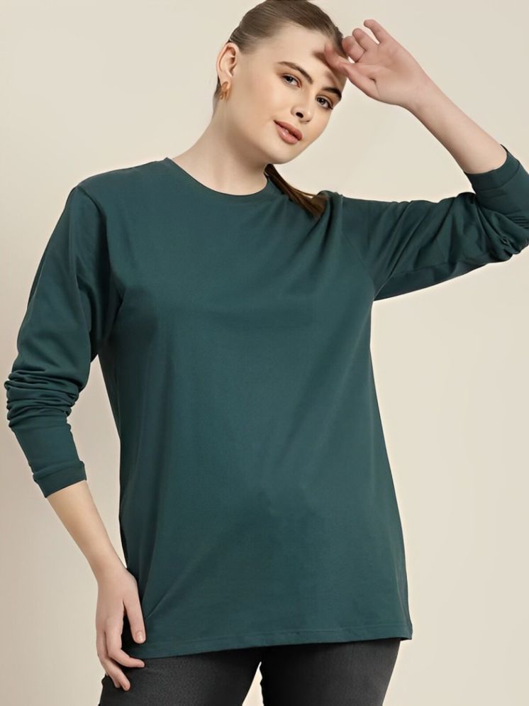     			curvy comfort Green Cotton Blend Regular Fit Women's T-Shirt ( Pack of 1 )