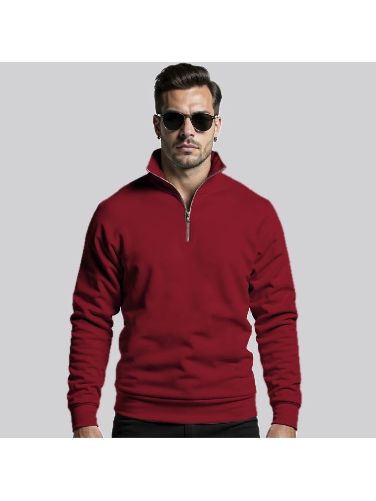     			fashion and youth Fleece High Neck Men's Sweatshirt - Maroon ( Pack of 1 )