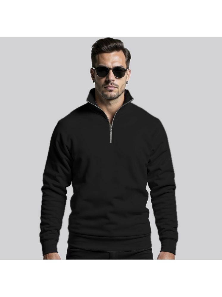     			fashion and youth Fleece High Neck Men's Sweatshirt - Black ( Pack of 1 )