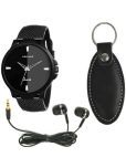 HMCT Black PU Analog Men's Watch