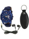 HMCT Blue PU Analog Men's Watch