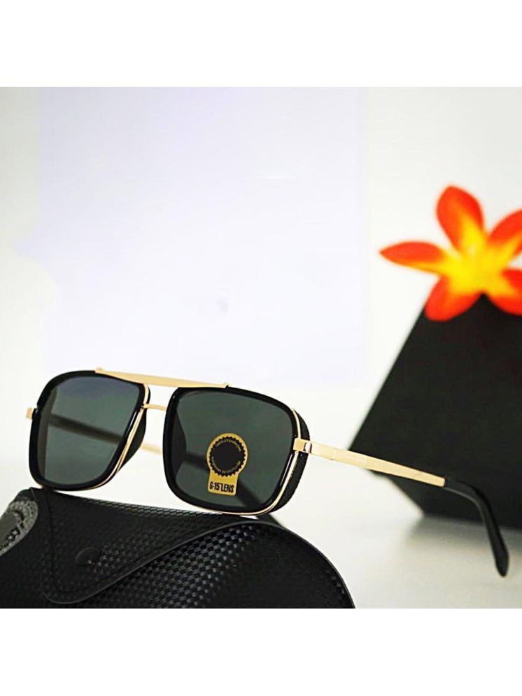     			CHORIOTIS Gold Square Sunglasses ( Pack of 1 )