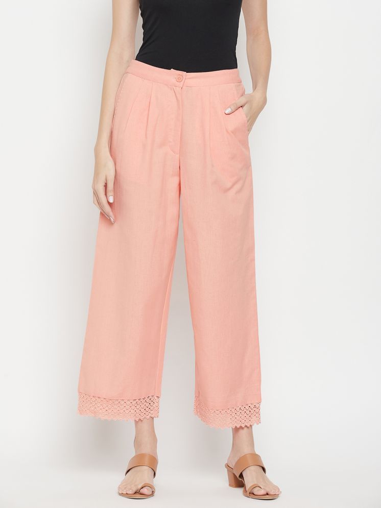     			FASHJONS 360 Peach Cotton Flared Women's Palazzos ( Pack of 1 )