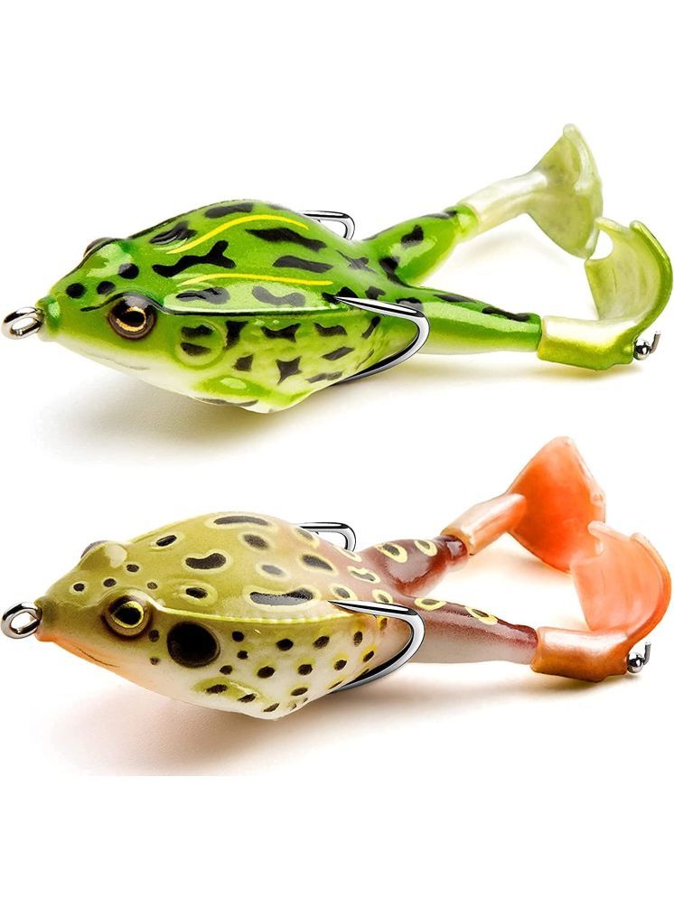     			Frogs Soft Bait High Simulation Soft Silicone Fishing Lures Prop Frog Lures for Bass Realistic Design Floating Weedless Baits Kit