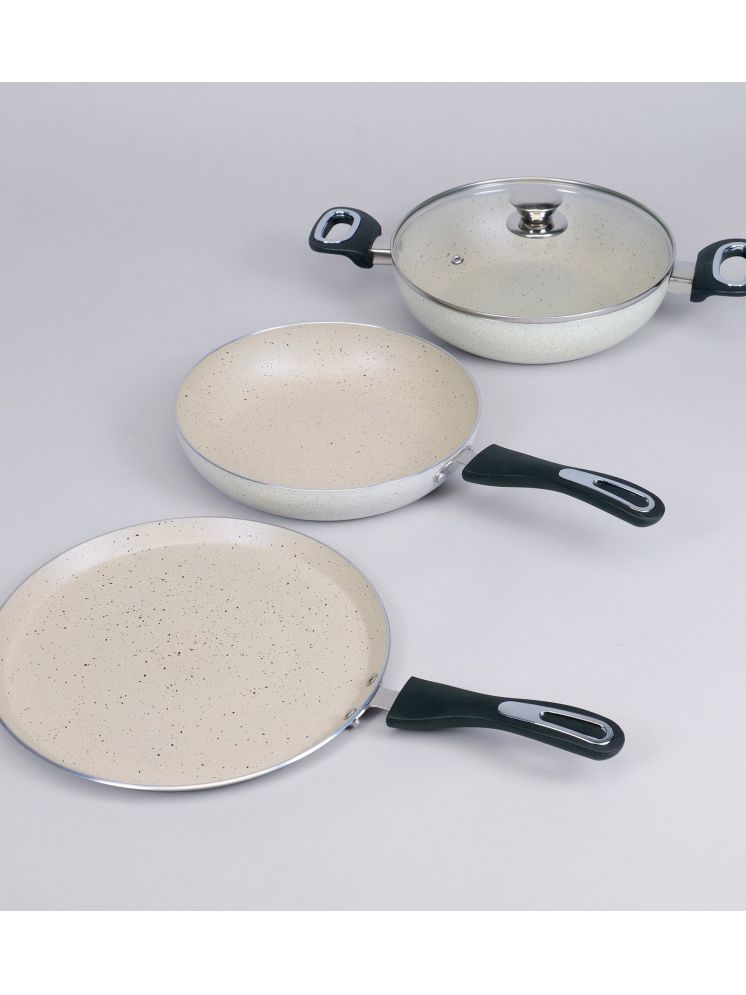     			HomePro Nonstick Granite Cream Aluminium Non-Stick Cookware Sets ( Set of 4 )