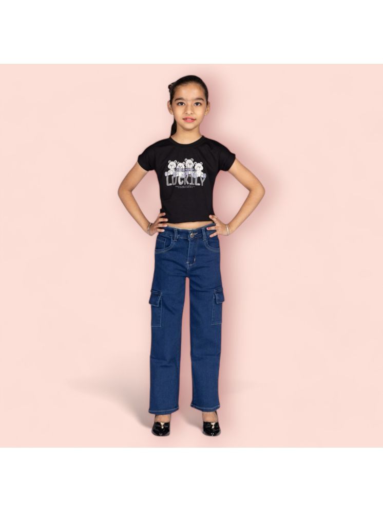     			ICONIC ME- KIDS GIRL PREMIUM SIX POCKET STRAIGHT FIT DENIM JEANS