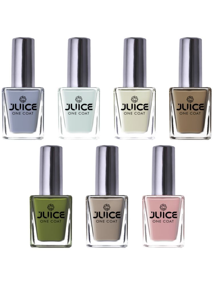     			Juice Nail Paint 11ml Each (Pack of 7) (Merlot, White, Moss, Pastel Green, Pink Blush, Dusk-hue, Brown Beige)