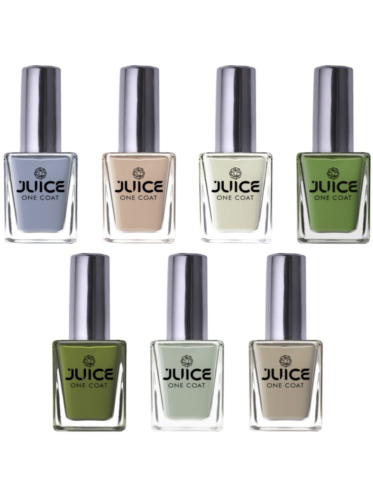     			Juice Nail Paint 11ml Each (Pack of 7) (Merlot, White, Moss, Olive, Peach, Mink, Pistachio)