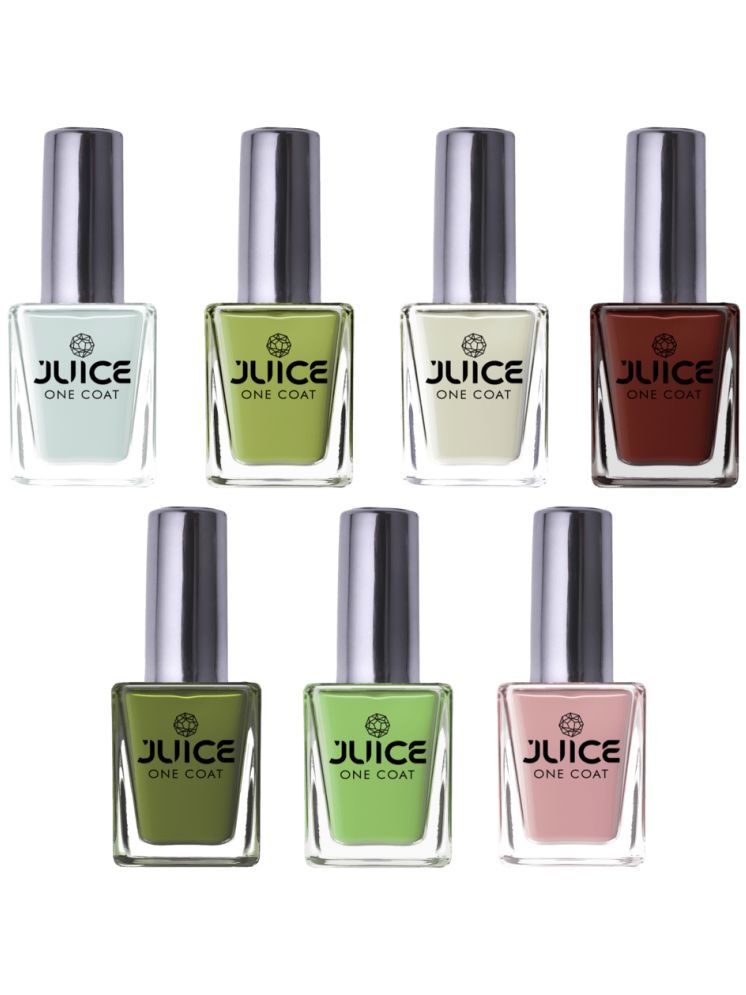     			Juice Nail Paint 11ml Each (Pack of 7) (Merlot, White, Green, Bright Green, Brown, Pastel Green, Pink Blush)