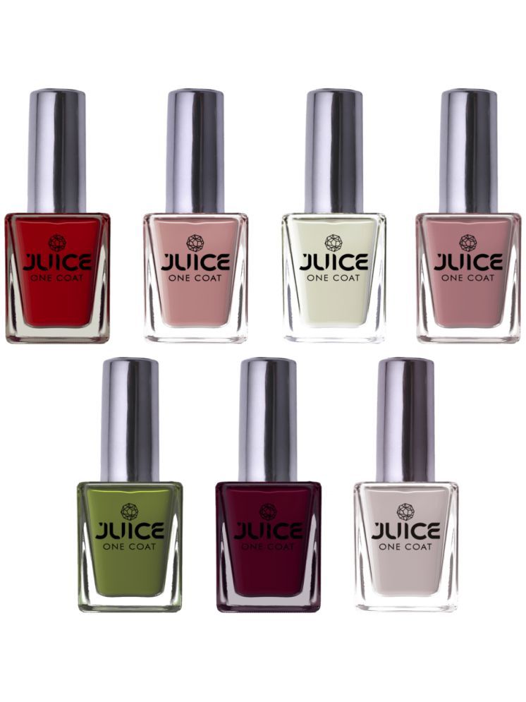     			Juice Nail Paint 11ml Each (Pack of 7) (Merlot, White, Light Pink, Red, Grey, Magenta, Dusky Rose)