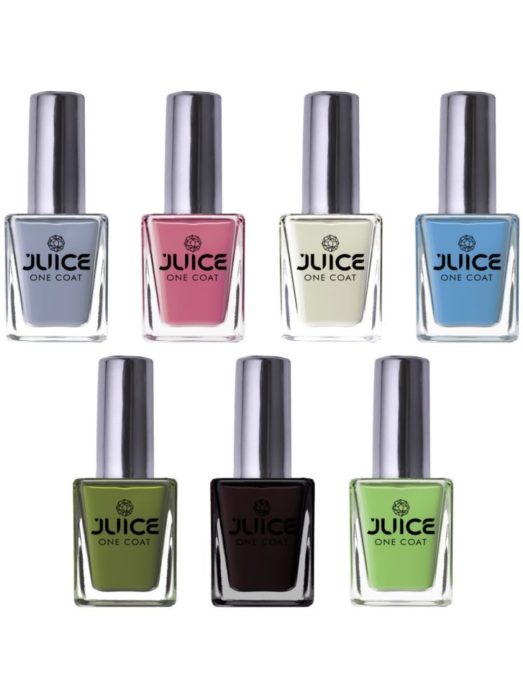     			Juice Nail Paint 11ml Each (Pack of 7) (Merlot, White, Moss, Coco Brown, Ocean Blue, Pink Berry, Green)