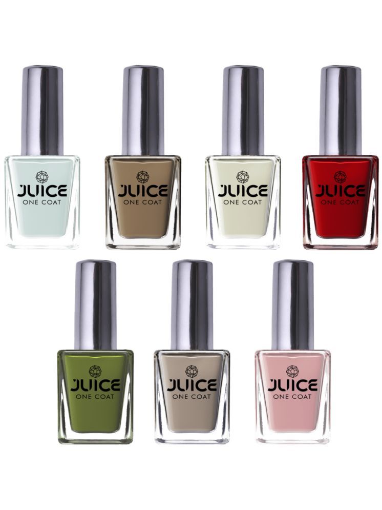     			Juice Nail Paint 11ml Each (Pack of 7) (Merlot, White, Pastel Green, Pink Blush, Dusk-hue, Brown Beige, Crimsom Red)