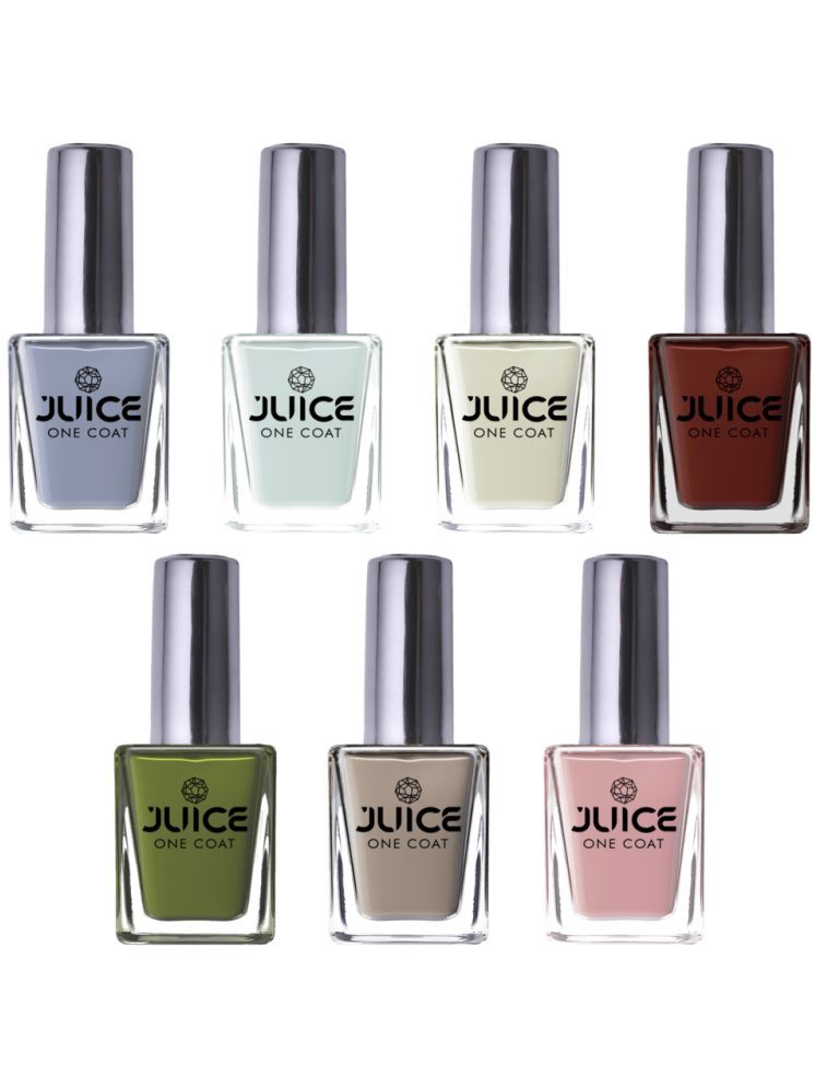     			Juice Nail Paint 11ml Each (Pack of 7) (Merlot, White, Moss, Brown, Pastel Green, Pink Blush, Dusk-hue)