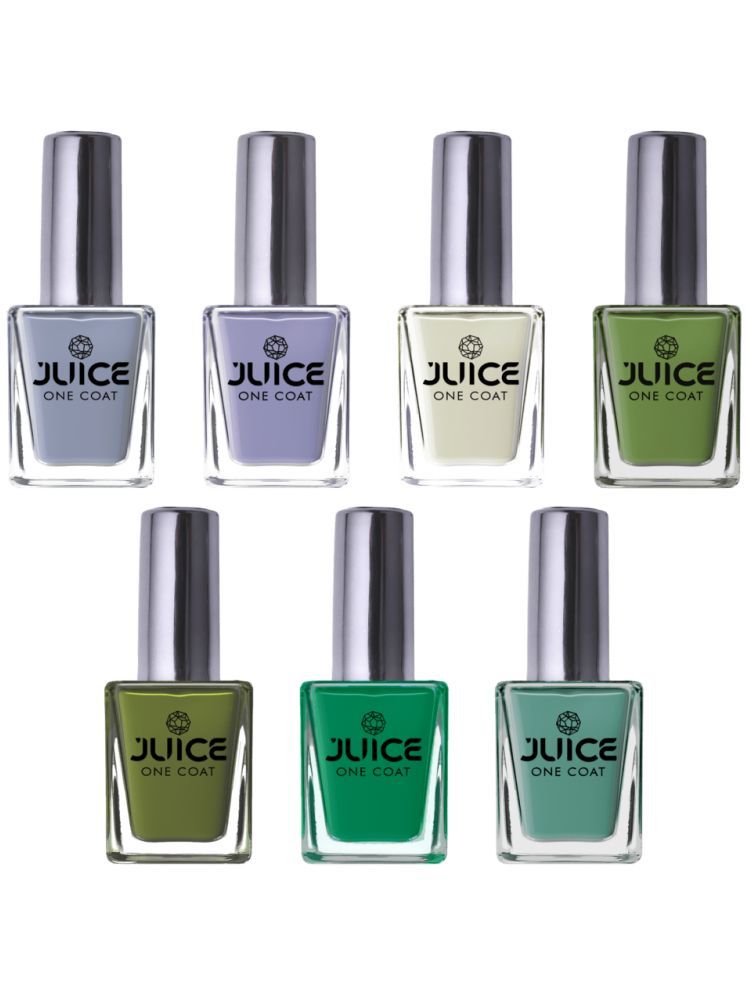     			Juice Nail Paint 11ml Each (Pack of 7) (Merlot, White, Moss, Lavender, Sea Green, Lawn Green, Olive)