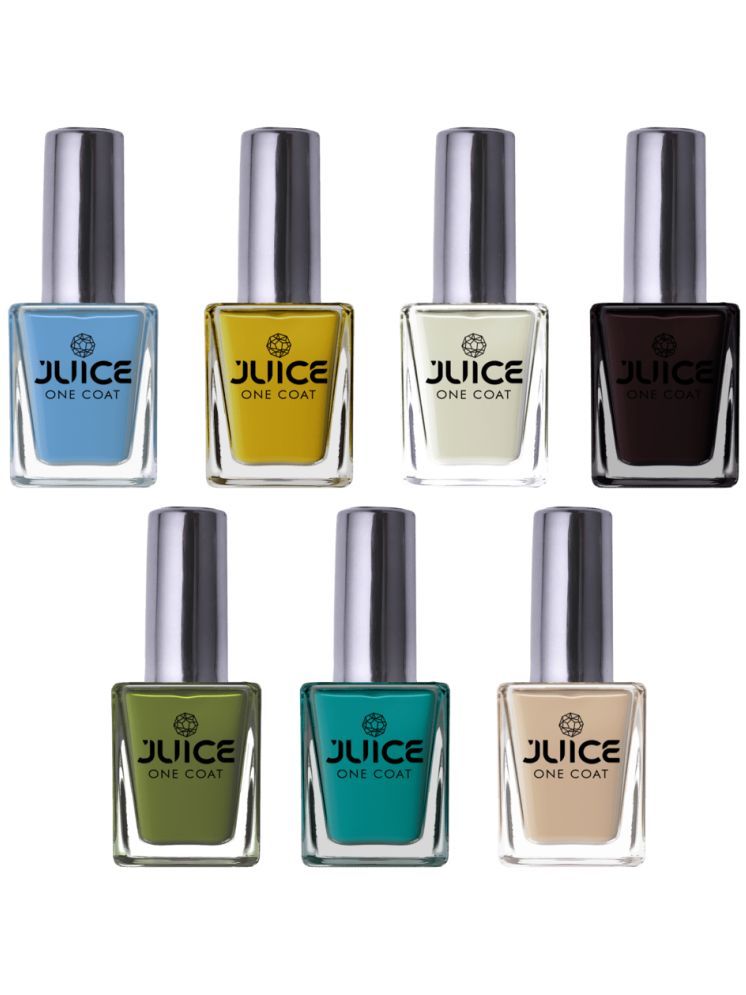     			Juice Nail Paint 11ml Each (Pack of 7) (Merlot, White, Beige, Teal Blue, Yellow, Coco Brown, Ocean Blue)