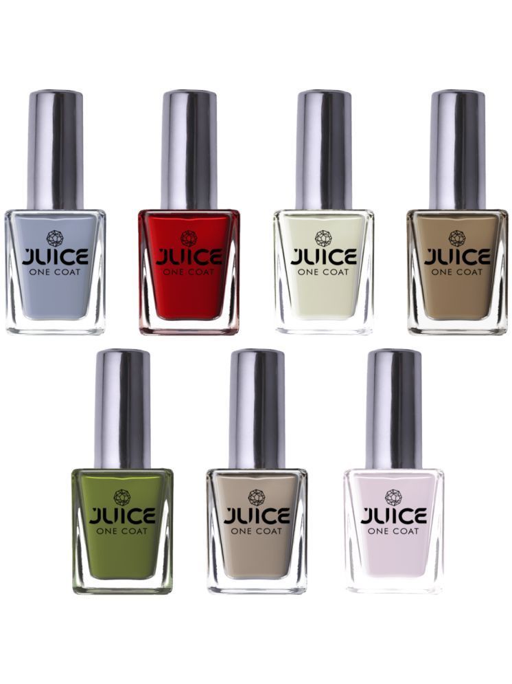     			Juice Nail Paint 11ml Each (Pack of 7) (Merlot, White, Moss, Dusk-hue, Brown Beige, Crimsom Red, Cloud Grey)