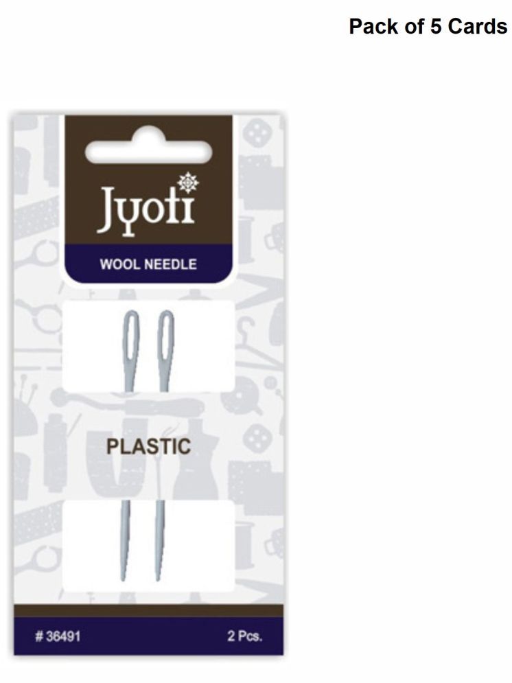     			Jyoti Wool Needle - Assorted (2 Pieces on a Card) Handmade Crafts, Unbreakable Plastic Weaving Yarn Needle for Knitting, Sewing, Cross Stitching, and Learning Crocheting for Teen Girls - Pack of 5