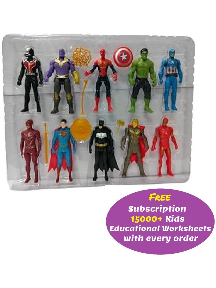     			Kidsaholic Action Figure toys of 10 figures toy for kids (Free subscription of kids Educational worksheets)