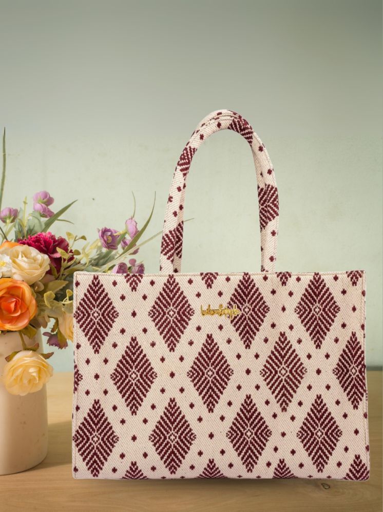     			LIKE STYLE Burgundy Jute Shoulder Bag