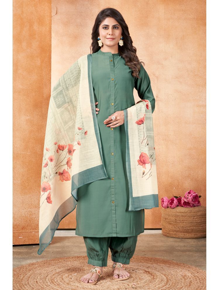     			MOJILAA Silk Solid Kurti With Salwar Women's Stitched Salwar Suit - Sea Green ( Pack of 1 )