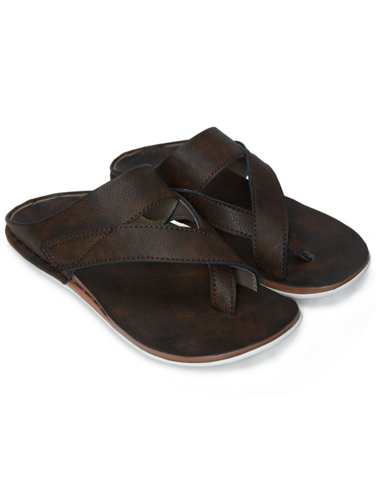     			STEPFOX Brown Men's Leather Slipper