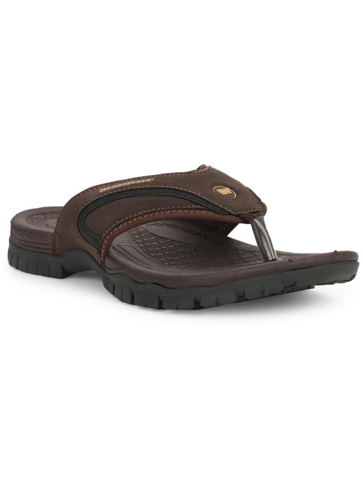     			Weinbrenner Brown Men's Thong Flip Flop