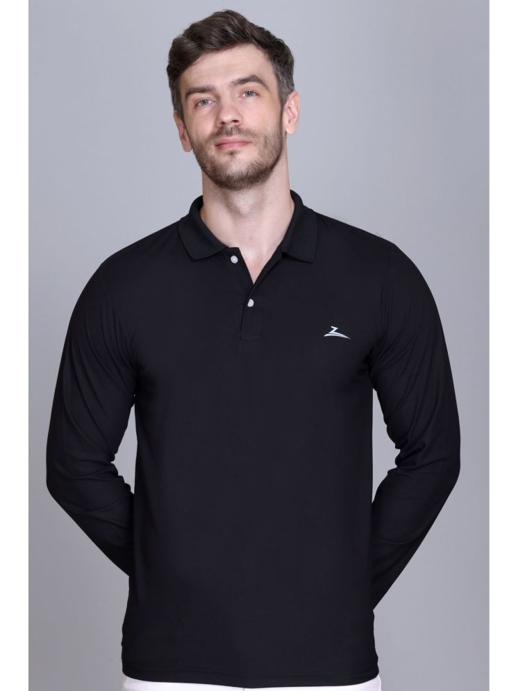     			Zeffit Polyester Regular Fit Solid Full Sleeves Men's Polo T Shirt - Black ( Pack of 1 )