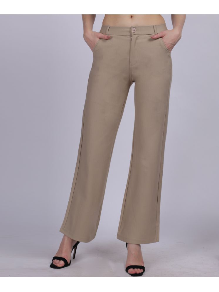     			aumbe Beige Nylon Straight Women's Formal Pants ( Pack of 1 )