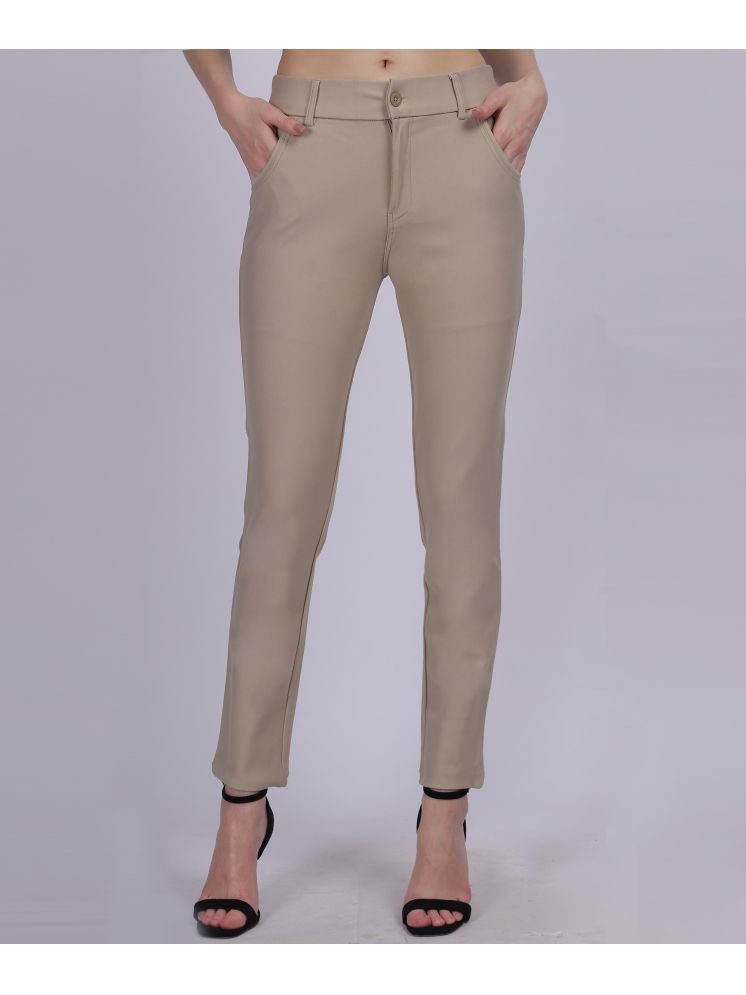     			aumbe Beige Polyester Skinny Women's Formal Pants ( Pack of 1 )