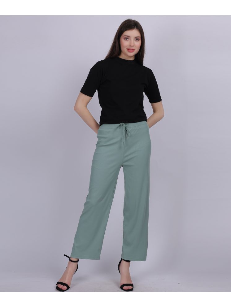     			aumbe Sea Green Cotton Straight Women's Casual Pants ( Pack of 1 )