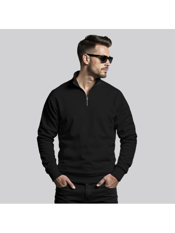     			fashion and youth Fleece High Neck Men's Sweatshirt - Black ( Pack of 1 )