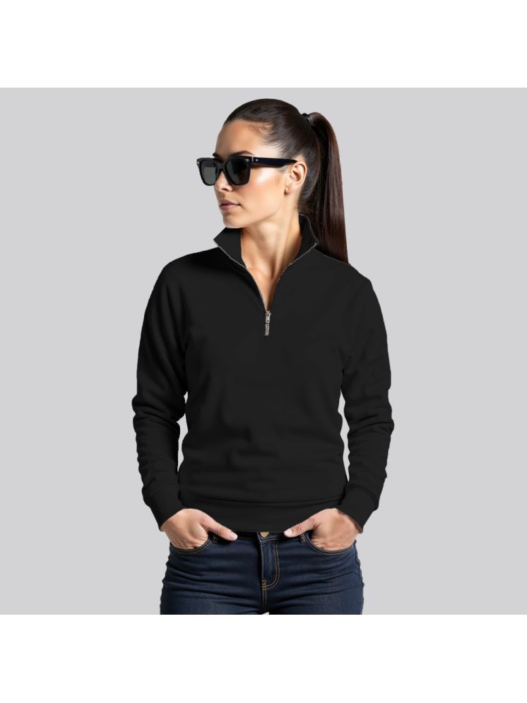     			fashion and youth Fleece Women's Zippered Sweatshirt ( Black )