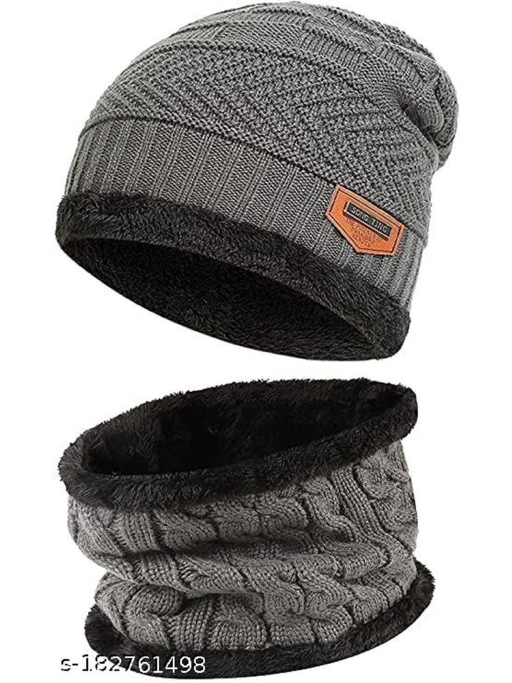     			valdez Dark Grey Woollen Women's Cap ( Pack of 1 )