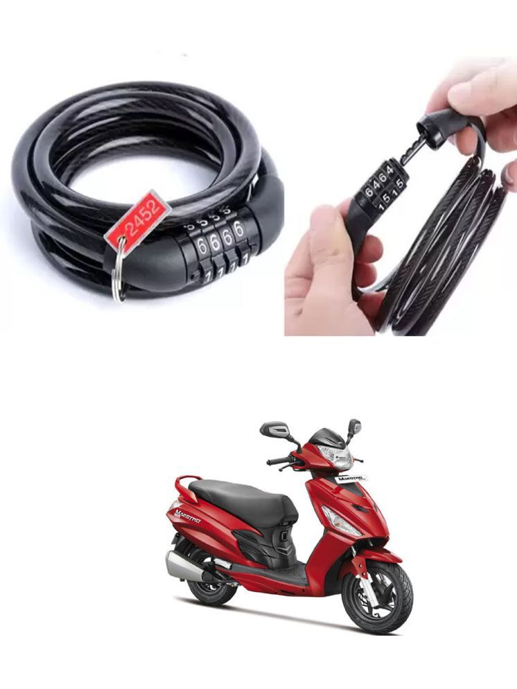     			Genric Black Cable Type Helmet Lock - Resettable Number Lock