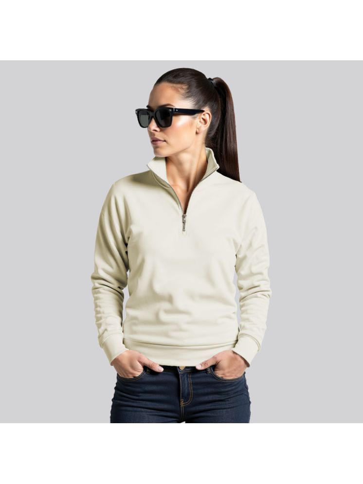     			fashion and youth Fleece Women's Zippered Sweatshirt ( White )