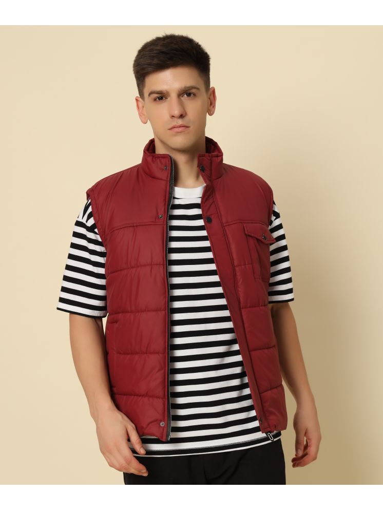     			Christy World Nylon Men's Quilted & Bomber Jacket - Maroon ( Pack of 1 )