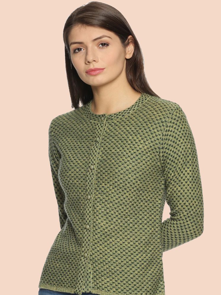     			Clapton Woollen Round Neck Women's Buttoned Cardigans - Green ( )