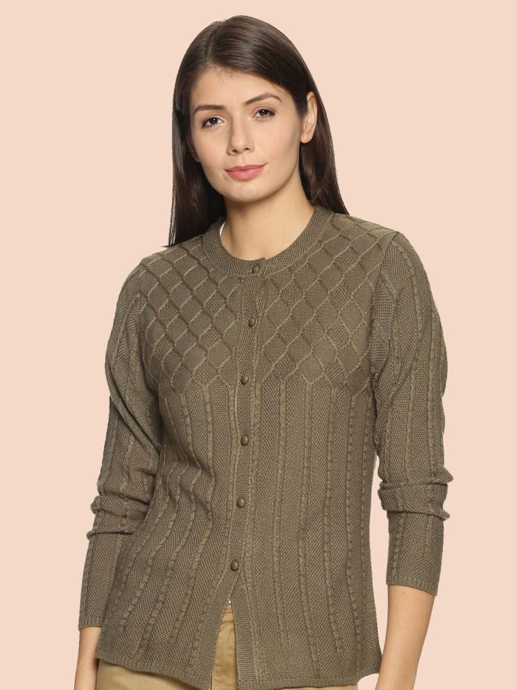     			Clapton Woollen Round Neck Women's Buttoned Cardigans - Brown ( )