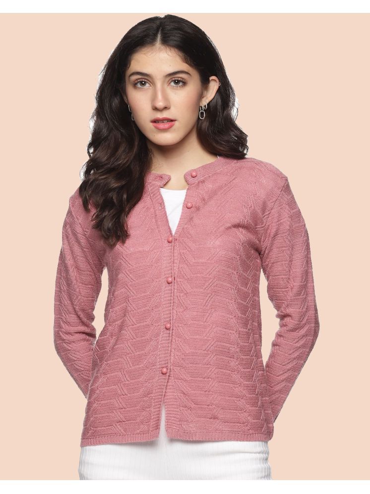     			Clapton Woollen Round Neck Women's Buttoned Cardigans - Pink ( )