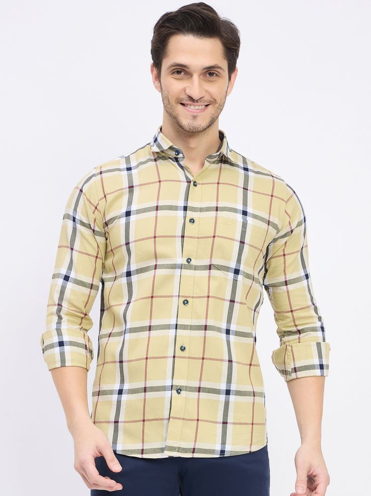     			Duke 100% Cotton Slim Fit Checks Full Sleeves Men's Casual Shirt - Beige ( Pack of 1 )