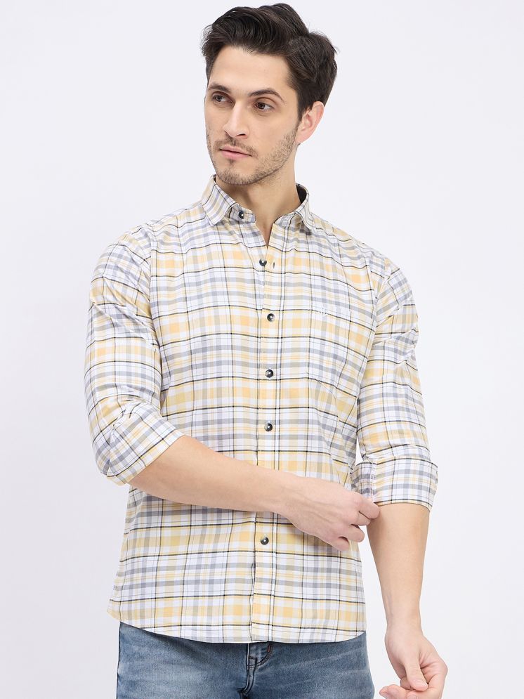     			Duke 100% Cotton Slim Fit Checks Full Sleeves Men's Casual Shirt - Yellow ( Pack of 1 )