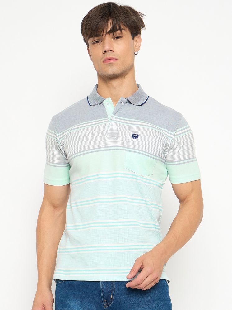     			Duke Cotton Blend Regular Fit Striped Half Sleeves Men's Polo T Shirt - Multicolor ( Pack of 1 )