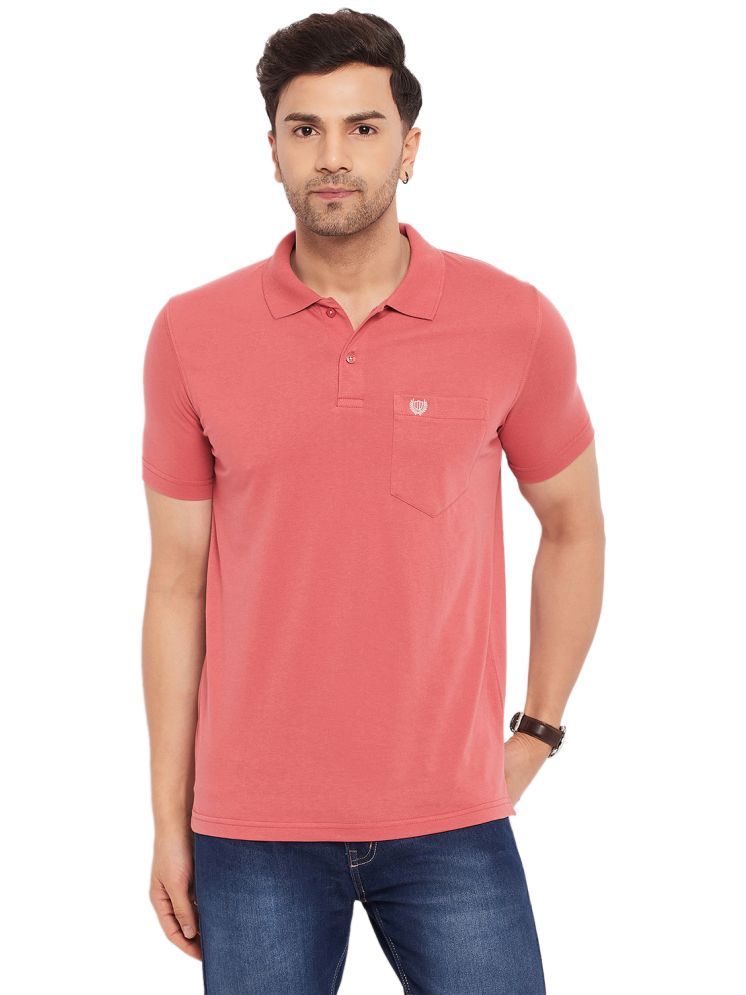     			Duke Pack of 1 Cotton Blend Regular Fit Solid Half Sleeves Men's Polo T Shirt ( Pink )