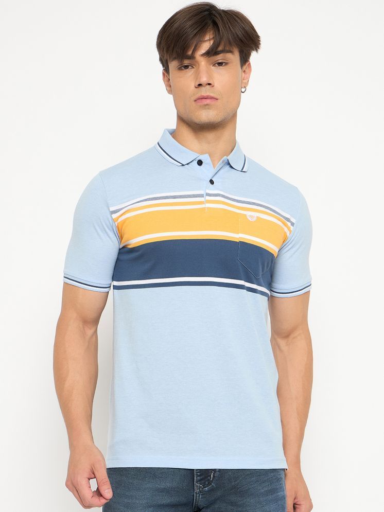     			Duke Cotton Blend Regular Fit Striped Half Sleeves Men's Polo T Shirt - Multicolor ( Pack of 1 )