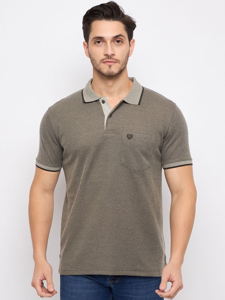     			Duke Cotton Blend Regular Fit Solid Half Sleeves Men's Polo T Shirt - Brown ( Pack of 1 )