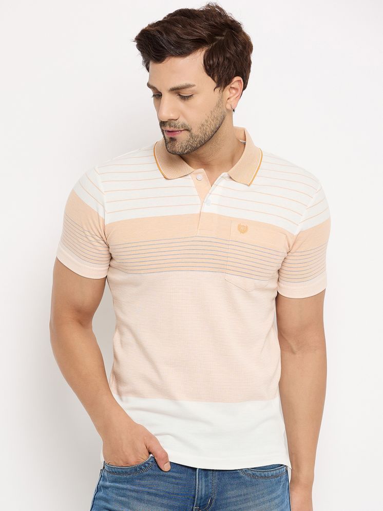     			Duke Cotton Blend Regular Fit Striped Half Sleeves Men's Polo T Shirt - Multicolor ( Pack of 1 )