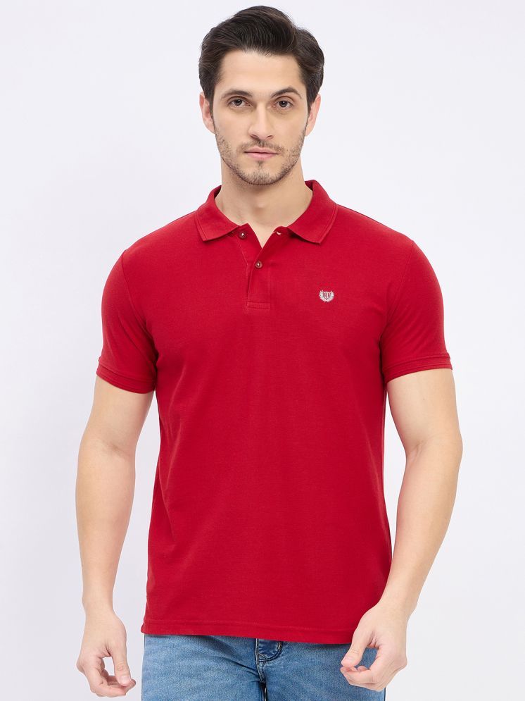     			Duke Cotton Blend Slim Fit Solid Half Sleeves Men's Polo T Shirt - Red ( Pack of 1 )