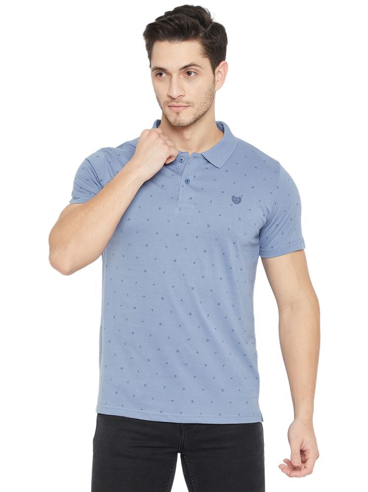     			Duke Cotton Blend Slim Fit Solid Half Sleeves Men's Polo T Shirt - Blue ( Pack of 1 )